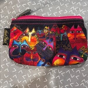 Laurel Burch Vibrant Cat Design Pouch